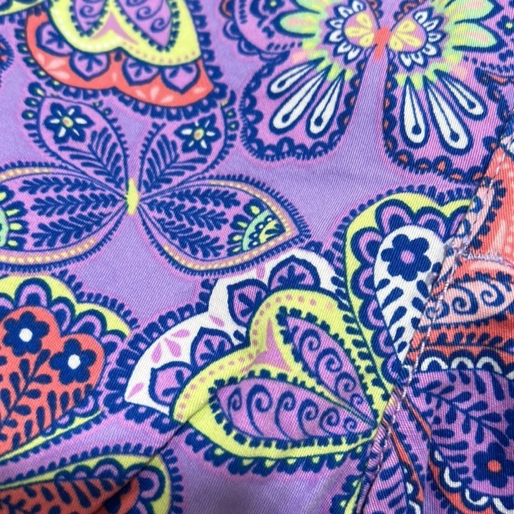 Copper key & Faded glory green & floral purple girls size 8 GUC..
